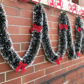 2M Christmas Garland Decorations with Ribbon, Ornaments, and Bowknot Accents - Perfect for Home, Bar Tops, and Xmas Supplies