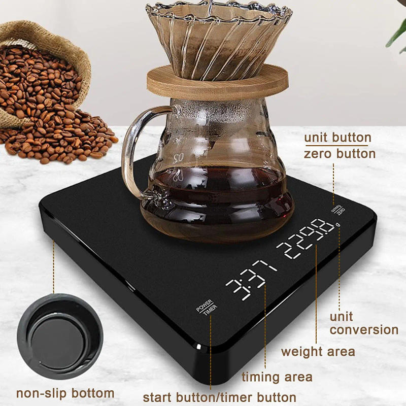 Description Picture 3 of itemSmartBrew Pro: LED Screen Coffee Scale - 3kg/0.1g Precision with Mirror+Basic+Electronic Scale Features, Built-in Auto Timer 