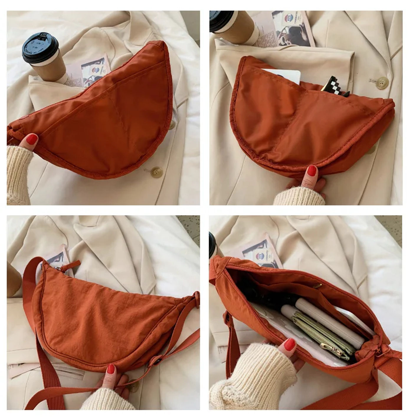 Description Picture 5 of item Casual Nylon Hobos Crossbody Bag - Designer Shoulder Bag with Large Capacity, Perfect for Travel and Shopping