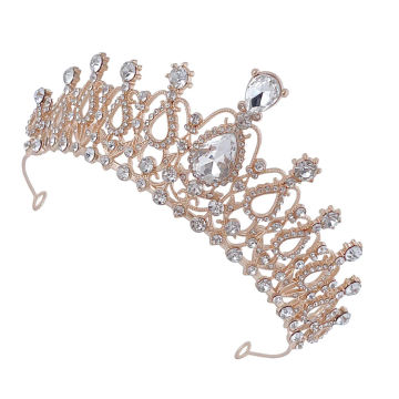 Zinc Alloy Rhinestone Hair Hoop Bridal Hair Hoop Flower Hair Clip Rhinestone Sparkly Headdress Girl Tiara Crown Headband