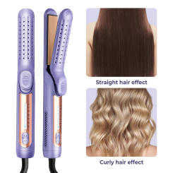 2 In 1 Hair Flat Iron Professional Hair Curler Adjustable Temperature Fast Heating Hair Straightener Straightening Curling Iron
