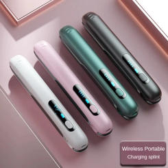 Wireless Hair Straightener Flat Iron Mini 2 IN 1 Roller USB 5000mAh Max 200? Portable Cordless Curler 4 Levels Dry and Wet Uses