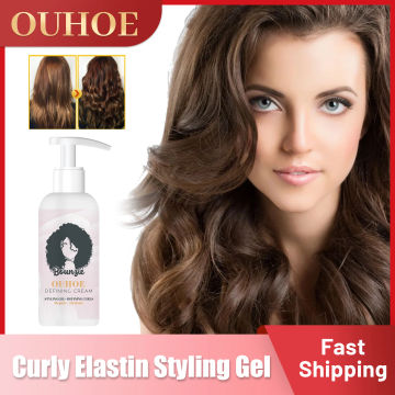 Moisturizing Styling Gel Curl Boost Defining Hair Fluffy Frizzy Care Restore Elasticity Control Hairstyle Curly Shaping Elastin
