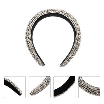 Crystal Embellished Wide Headband Hairband for Engagement Birthday Party Wedding