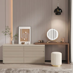 Large Mirror Led Dressing Table Drawer Modern Women Corner Dressing Table Vanity 6 Drawer Comoda Pra Quarto Bedroom Furniture