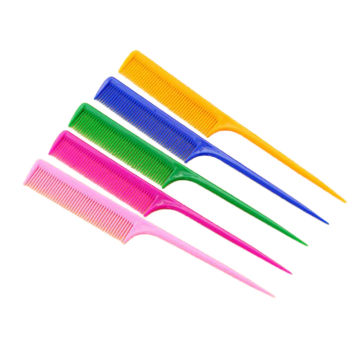 5pcs Plastic Comb Salon Brush Styling Hairdressing Tail Hair Comb with Long Handle (Random Color)