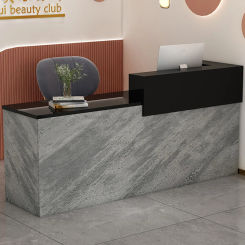 Modern Manmade Board reception desk office furniture beauty institute counter Light luxury salon reception counter Storage