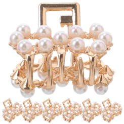 12pcs Pearl Hair Clips Simple Hair Pin Claw Clip Pretty Hair Accessories for Women Girls Ladies Brides