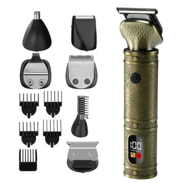 RESUXI 886 Professional Hair Clipper Barber Cordless Full Set 7 IN 1 Clipper and Trimmer Set Electric All Metal Hair Clipper Set