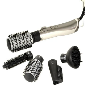 4 In 1 Electric Hot Air Brush Hair Dryer Straightening Comb Rotary Blowdryer Hairstyle Blowing Hairdryer Ionic Curling Iron Wand