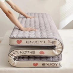 Lamb Fleece Memory Cotton Double Household Mattress Anti-pressure Non-deformation Thick Sleeping Pad Warm Bed Mattress in Winter