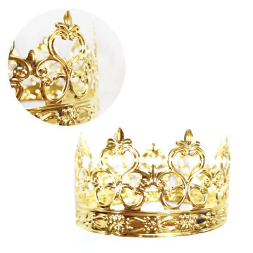 Tiara Gold Color Crown Cake Topper Decoration Decorative Elegant Wedding Cake Princess Birthday Decoratio Party Supplies A3