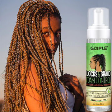 GOIPLE Strong Hold Loc and Twist Foam Curly Hair Styling Product High Shine Braid Gel Tames Frizz Conditioning Braid Mousse for