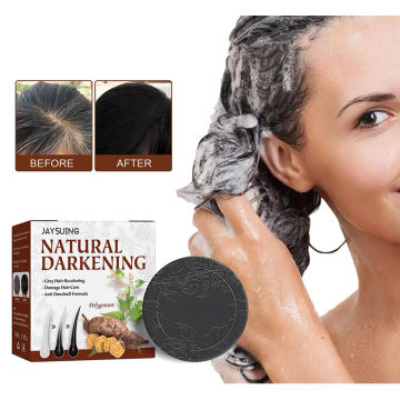 Hair Darkening Soap Shampoo Bar Fast Effective Repair Gray White Color Dye Body Natural Organic Conditioner Beauty Health