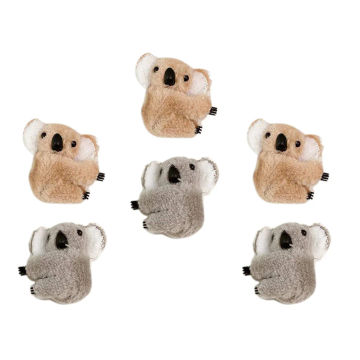 6 Pcs Koala Side Clip Hairpins for Women Mini Claw Clips Flower Small Adorable Animal