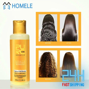 100ml 12% Banana-flavored Brazilian Keratin Hair Treatments Repair Damage Frizzy Strengthen Toughness Elasticity Straightening