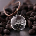 Dandelion Wishes: Glass Ball Pendant Necklace for Women