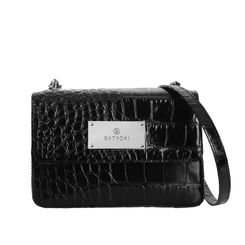 Women's leather bag ELLE croco black