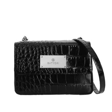 Women's leather bag ELLE croco black