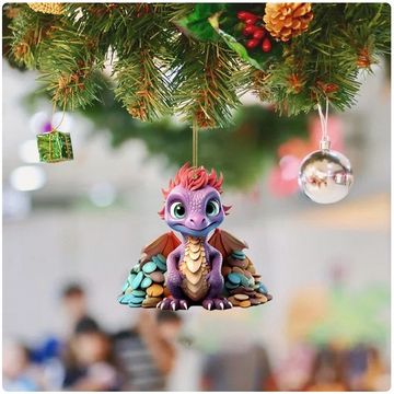 Christmas Baby Dragon Pendant: Festive Home Decorations for 2023 Navidad and 2024 New Year - Perfect Christmas Tree Hanging Ornament