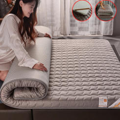 Soy Fiber Cotton Soft Foam Mattress Topper Bamboo Charcoal Thickened Sponge Cushion Three-dimensional Folding Double Colchones