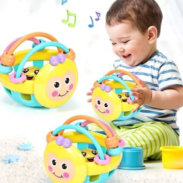 Baby's First Playmate: Bendy Baby Walker Rattle Ball with Bell - 10cm Toy for Developing Intelligence, Ideal for Babies 0-12 Months