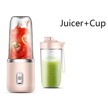 BlendMate: Portable Electric Juicer with Stainless Steel Blades - Blue/Pink, Perfect for Smoothies and Juicing