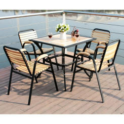 European Solid Wood Garden Furniture Sets Balcony Outdoor Furniture Leisure Table and Chair Modern Wrought Iron Patio Furniture