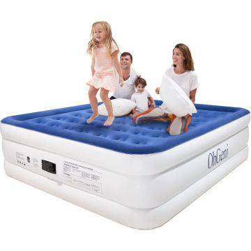 OhGeni King Size Air Mattress with Built in Pump, 18 Inch Elevated Quick Inflation/Deflation Inflatable Bed,Durable Blow Up