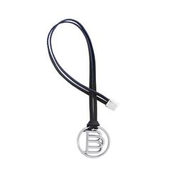 Leather pendant black and silver