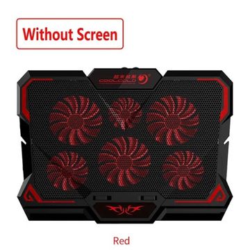 Coolcold Laptop Cooler with 6 Fans, LED Screen, and 2 USB Ports - High-Speed Cooling Pad for 14-17 inch Gaming Laptops