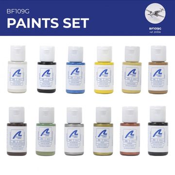 Paints Set for Airplane Model: Fighter Messerschmitt BF109G