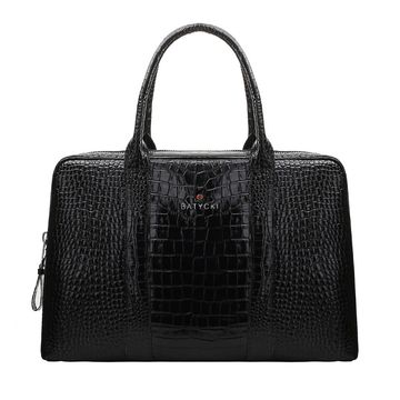 CLASSIC croco black women's leather bag