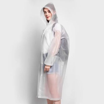 Transparent PEVA Raincoat 