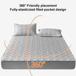 Leorate Waterproof Mattress Cover Bed Sheets Pad Protector Elastic Bed Fitted Cover Soft Solid Color Latex Mat Cover 160/180x200