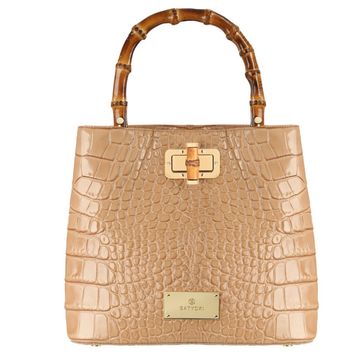 Ladies' leather bag STELLA croco camel