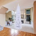 Slim Artificial Christmas Tree Includes Foldable Metal Stand 7.5FT White/Black 