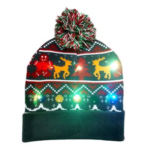 Christmas Hat with Elk Cartoon With LED Light Up For Kids