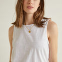 SLUB-COTTON T-SHIRT WHITE WITH ROUND-NECK