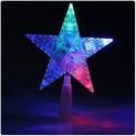 Radiant Christmas Magic 1PCS Color Changing Xmas Tree Topper Star with Shiny Rotating LED Light for Party Decoration