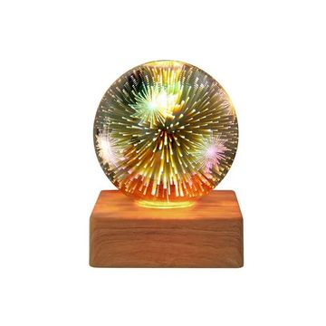 LED 3D Firework Night Light - Colorful Atmosphere Table Lamp and Pendant Light with Glass Ball for Home Decoration