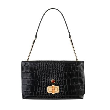 Ladies' leather bag SAINT-TROPEZ croco black