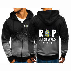 Juice WRLD Printing Fashion 2024 New Man's Spring And Autumn Gradient Color Sweatshirts Casual Hip Hop Harajuku Hoodies Coat