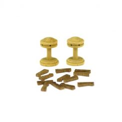 Capstan Vertical Shape in Beech Tree Wood 15 mm (2 Units) & Capstan Whelps in Walnut