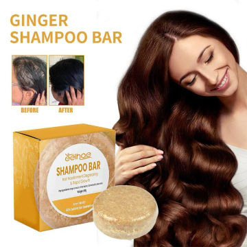 1pc 65g Ginger Shampoo Soap Anti Dandruff Improve Scalp Itching Nourish And Repair Damaged Hair Shampoo Stick