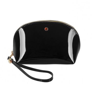 Women's leather cosmetic bag BLACK