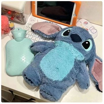 Anime Kawaii Turo Lilo Stitch Plush Hot Water Bottle: Winter Women's Home Water Filling Hand Warmer Monster Toys Gift