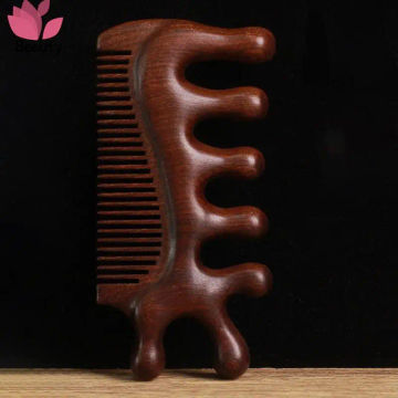 3 in 1 Massage Comb Blood Circulation Wood Sandalwood Comb Scalp Meridian Relax Anti-static Styling Tool Salon Supply Hair Brush