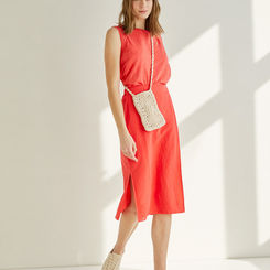 TWO-MATERIAL SARONG SKIRT