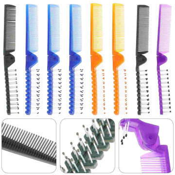 8 Pieces Foldable Travel Hair Comb Hair Brush Styling Tool Fine Hair Comb for Home Outdoor Travel